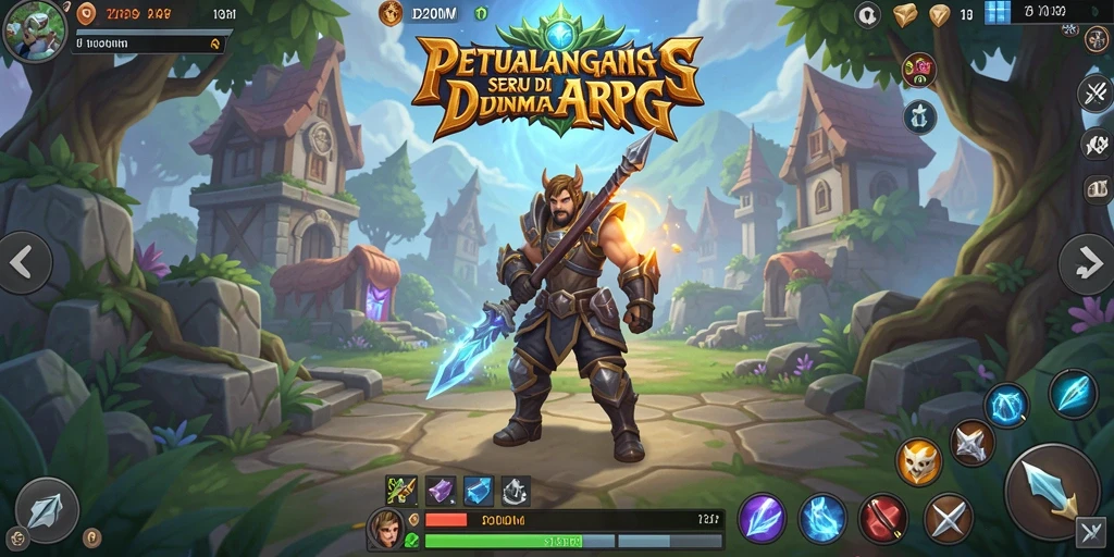 Tampilan seru dari gameplay D200M dalam petualangan ARPG.
