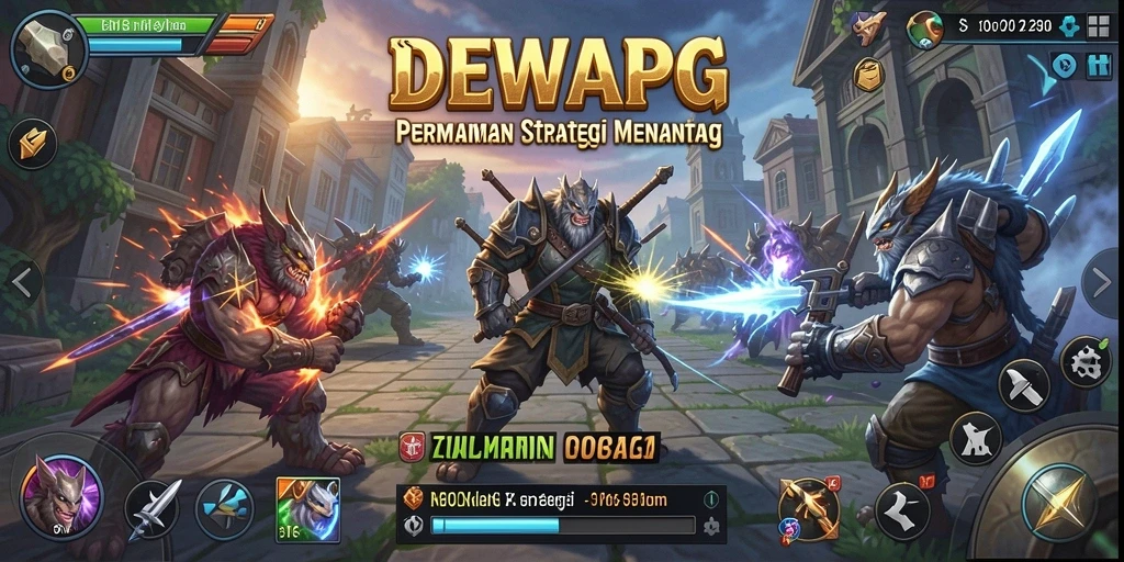 Screenshot DEWAPG menampilkan aksi strategis dan pertempuran seru.