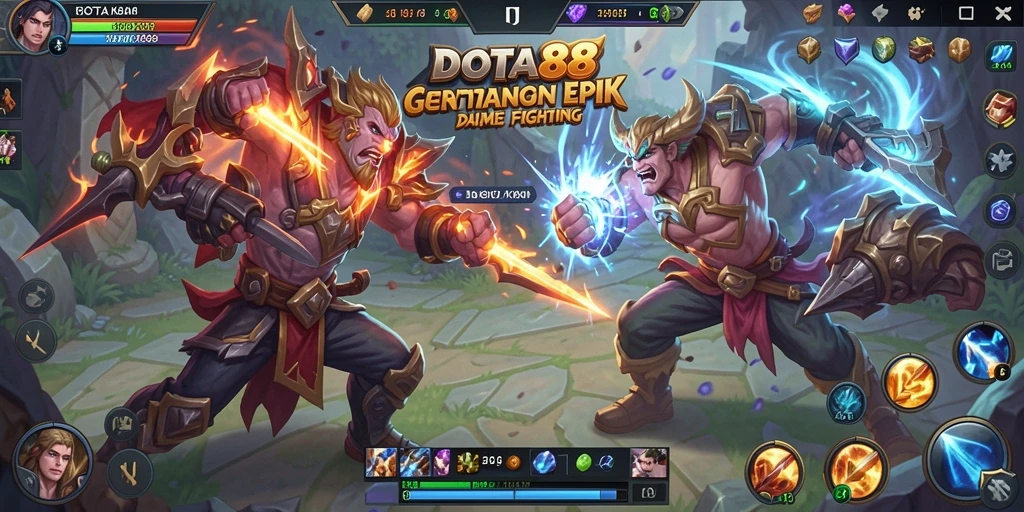 Screenshot gameplay DOTA88 menampilkan pertarungan yang mendebarkan.
