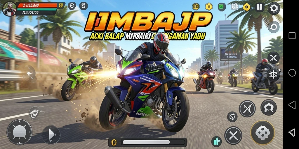 Tangkapan layar dari IMBAJP yang menunjukkan aksi balapan motor yang seru.