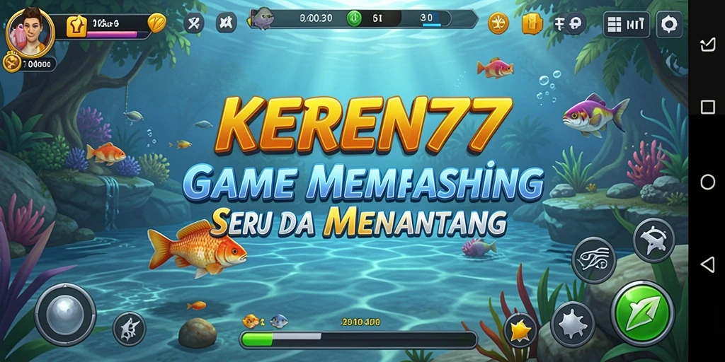 Tampilan gameplay KEREN77 yang menarik saat menangkap ikan.