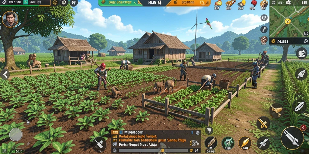 Tampilan gameplay menarik dari MLBB8 dengan aktivitas bertani.