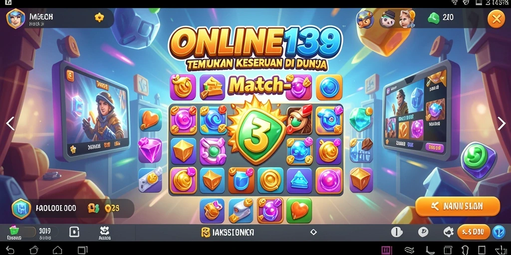 Screenshot gameplay seru dalam permainan Match-3 ONLINE138.