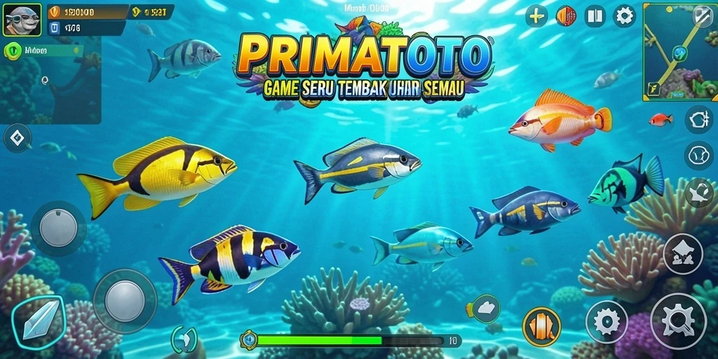 Tampilan gameplay seru Tembak Ikan di PRIMATOTO.