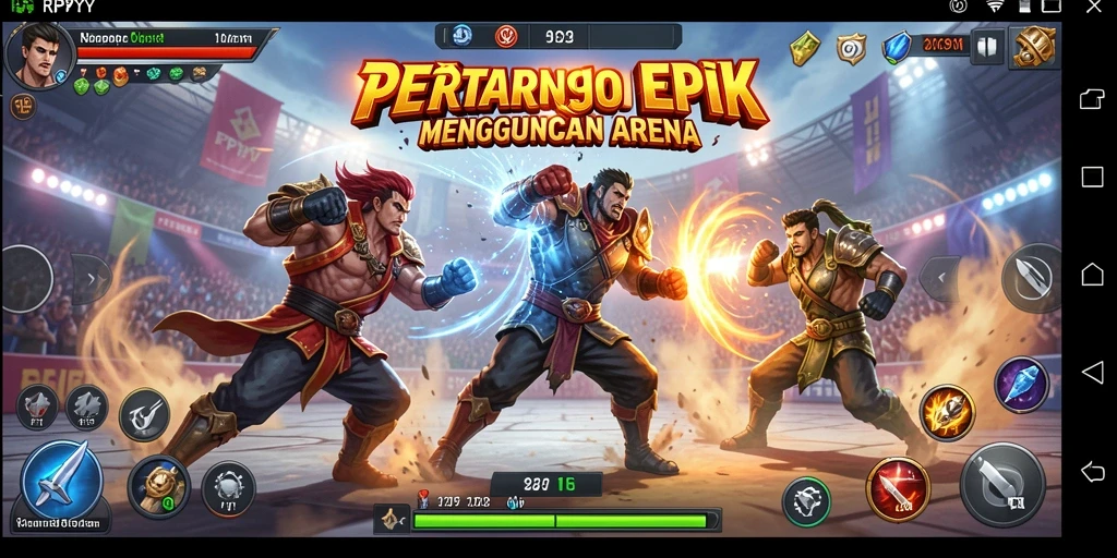 Tampilan aksi seru dalam gameplay RPYYY yang menghadirkan pertarungan menegangkan.