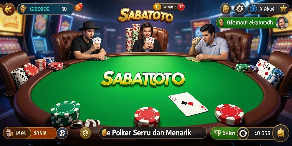 Tampilan menarik dari gameplay Poker di SABATOTO.
