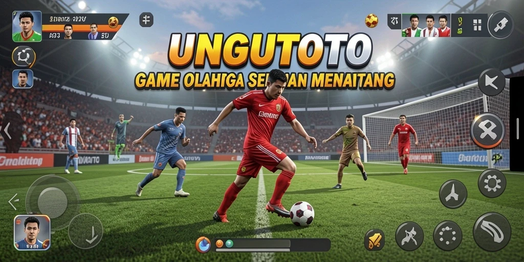 Screenshot gameplay UNGUTOTO yang menampilkan aksi olahraga yang seru.
