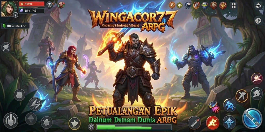 Screenshot WINGACOR77 menampilkan aksi seru dalam pertarungan ARPG.